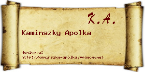 Kaminszky Apolka névjegykártya